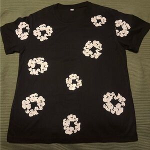 Black Graphic Men's Denim Tears type T-Shirt